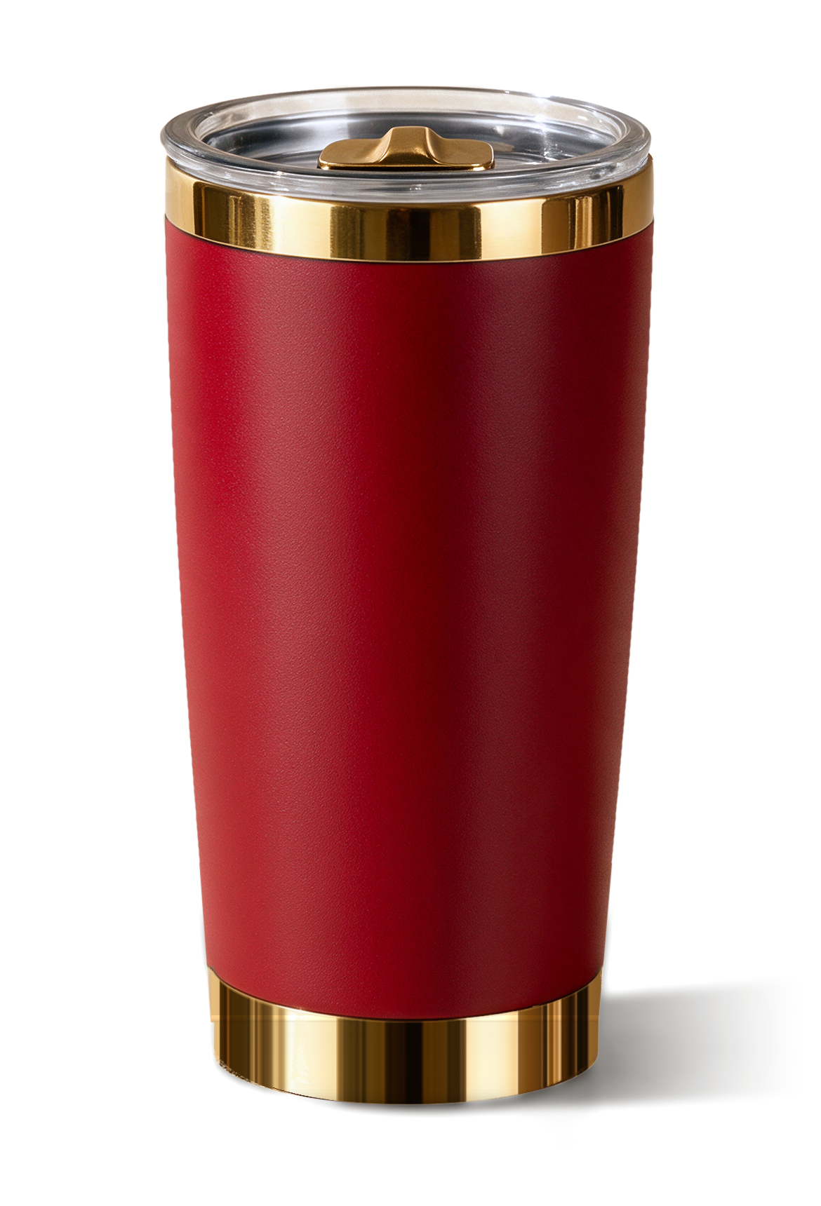 20 oz tumbler, Red with polished gold trim