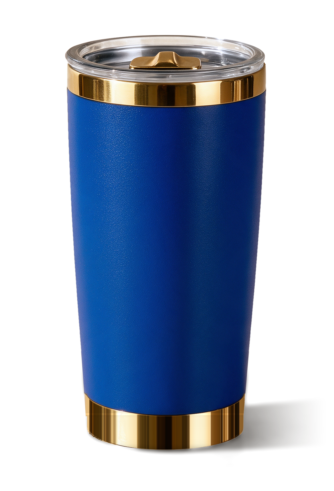 20 oz tumbler, Royal Blue with polished gold trim