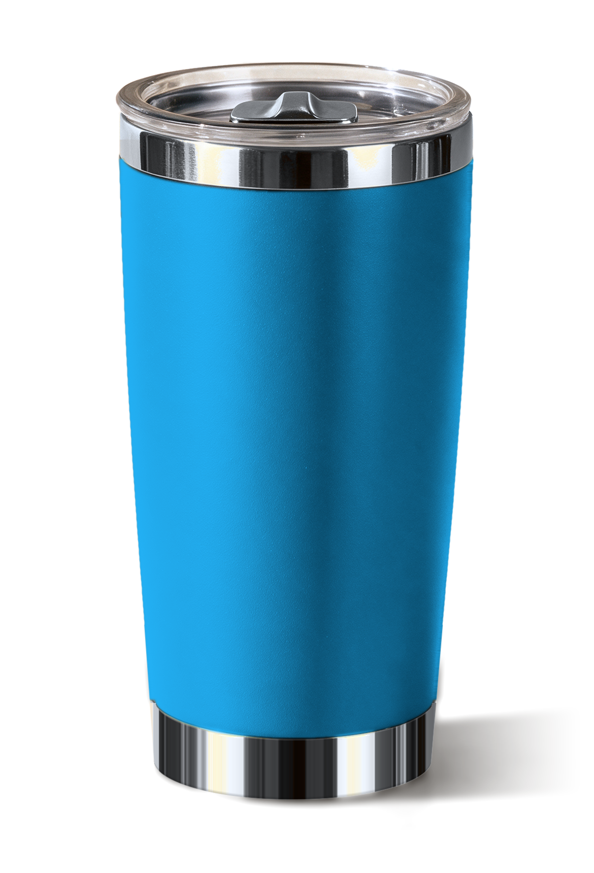 20 oz tumbler, Sky Blue with polished silver trim