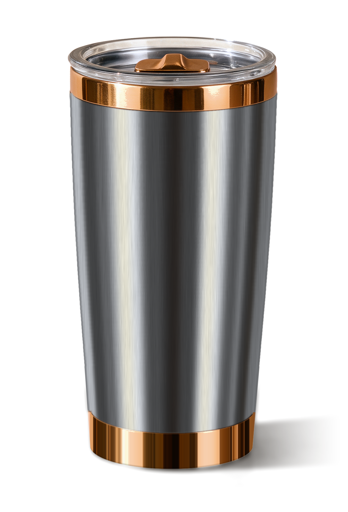 20 oz tumbler, Stainless with polished bronze trim
