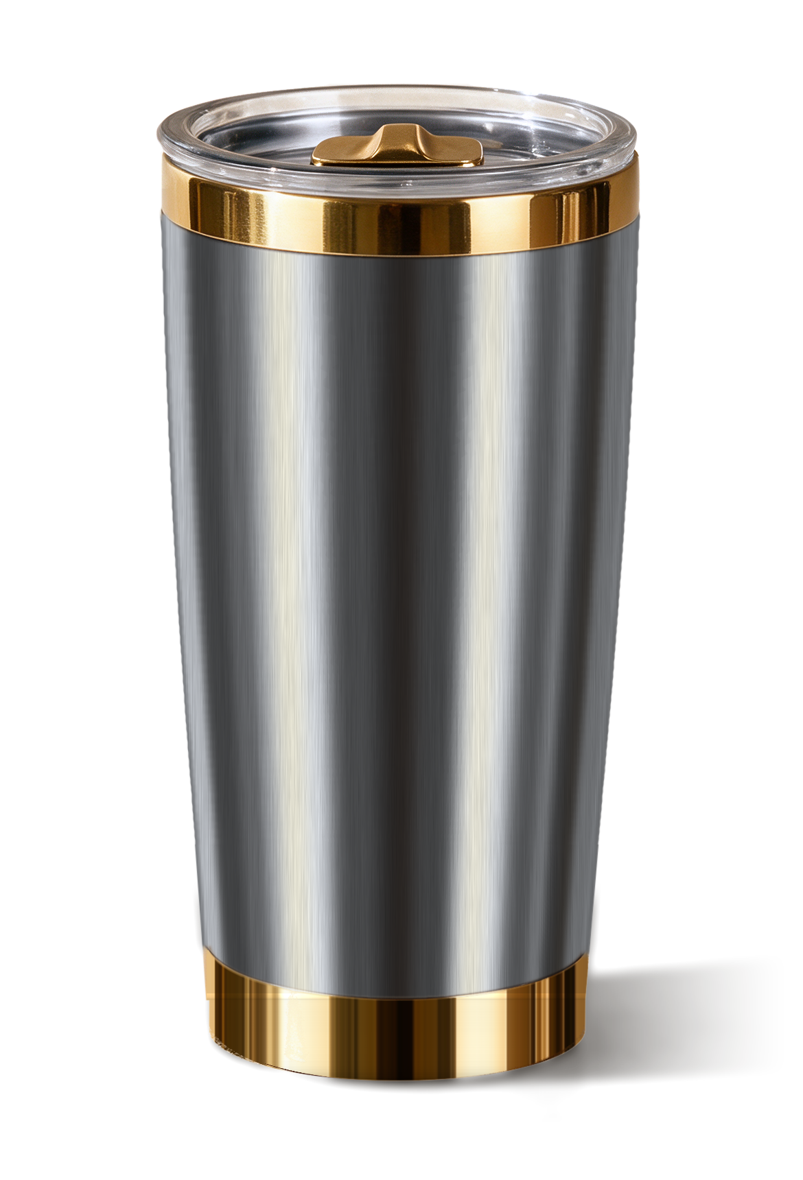 20 oz tumbler, Stainless with polished gold trim