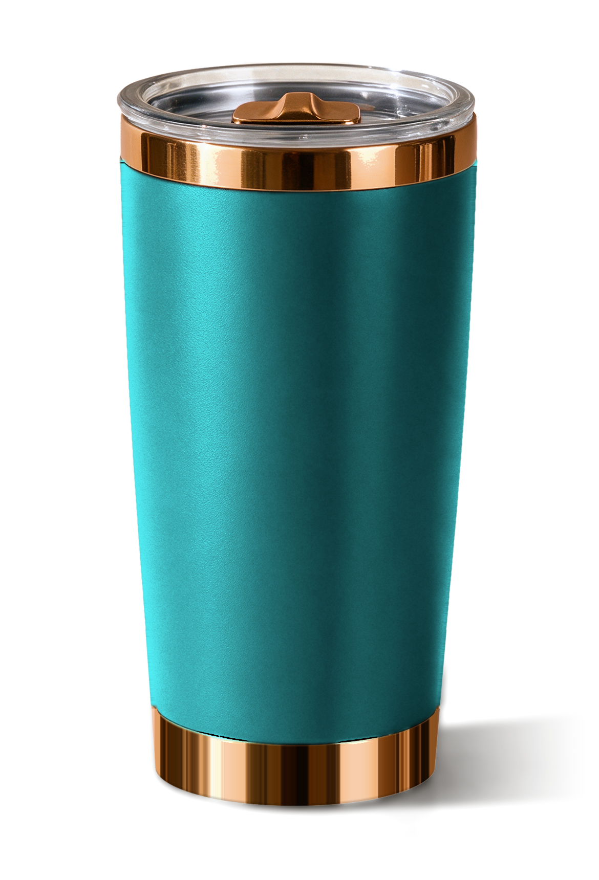 20 oz tumbler, Teal with polished bronze trim