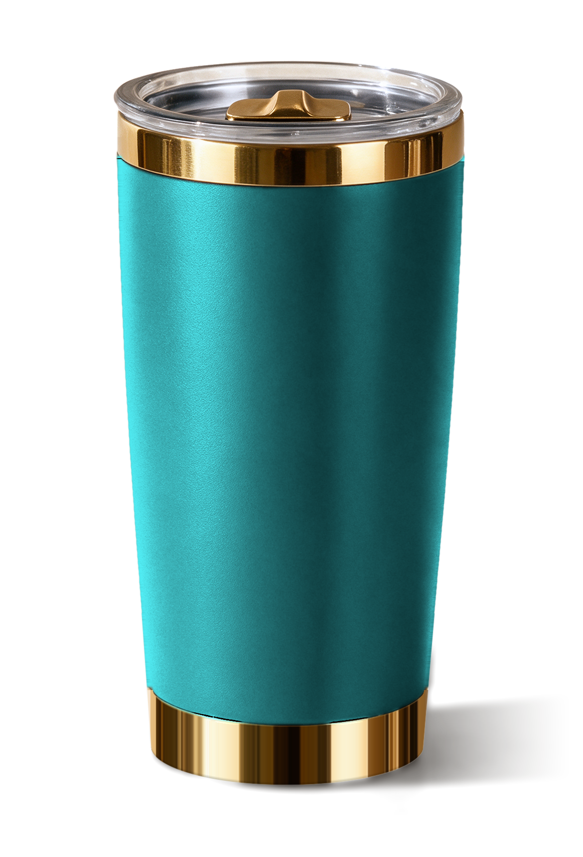 20 oz tumbler, Teal with polished gold trim