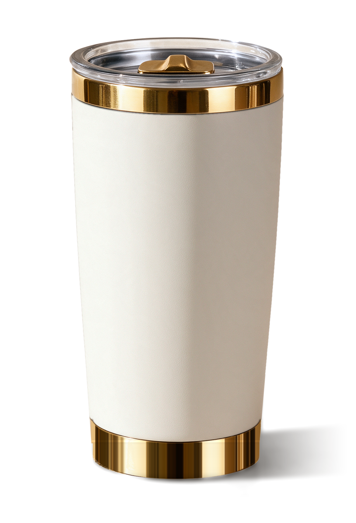 20 oz tumbler, White with polished gold trim