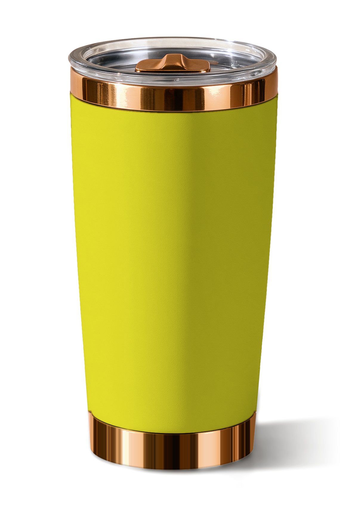 20 oz tumbler, Yellow with polished bronze trim