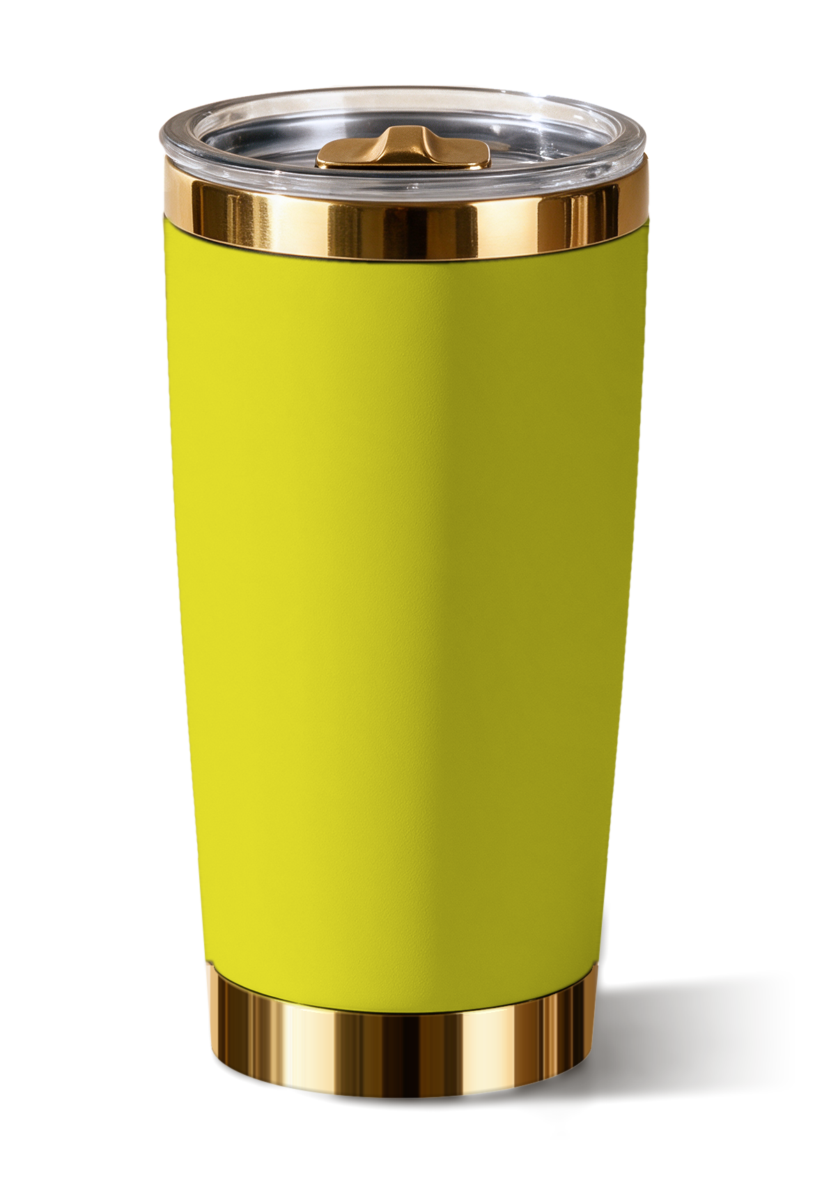 20 oz tumbler, Yellow with polished gold trim